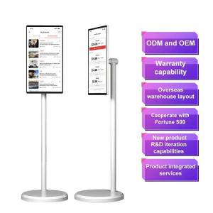 21.5 Inch Mobile Tv Android 11 White Movable Smart Tv Screens 32 Inch Stand By Me Portable Touch Screen Tv