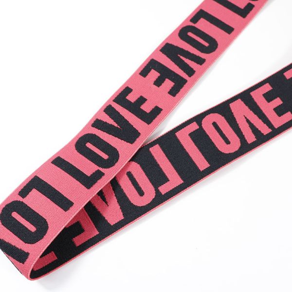 China Custom Concave Weave Jacquard Printed Webbing Straps Elastic Webbing Band wholesale