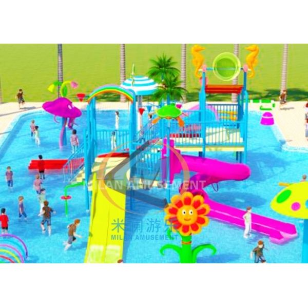 Commercial Kids Water Park Outdoor Playground Customzied 6x5m