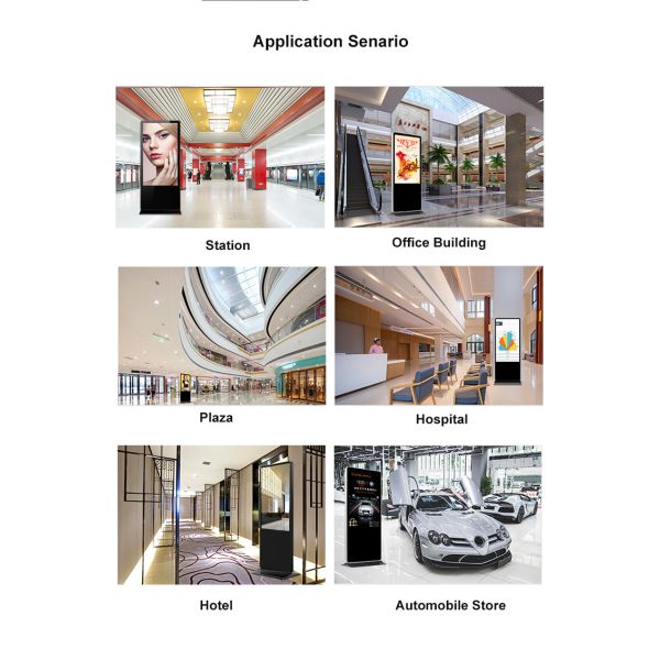 Interactive Touch LED Floor Standing LCD Advertising Player 65 '' Big Screen