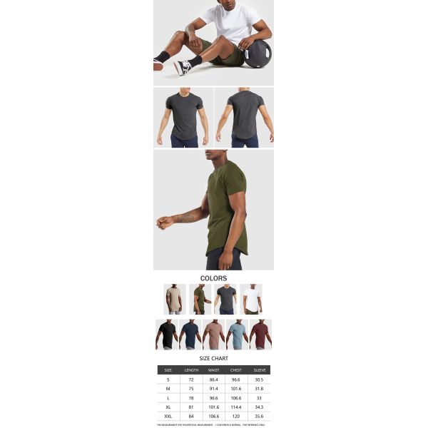 Men'S Cotton Short Sleeve Crew Neck T Shirt Regular Fit Men'S Sportswear Top