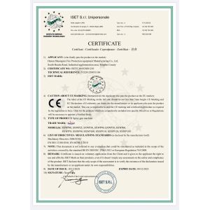 Henan Shuangxin Fire Environmental Protection Equipment Manufacturing Co., Ltd. Certifications