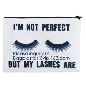 Personalized Zipper Pouch Customized Makeup Bag Canvas Cosmetic Bag,Fashion