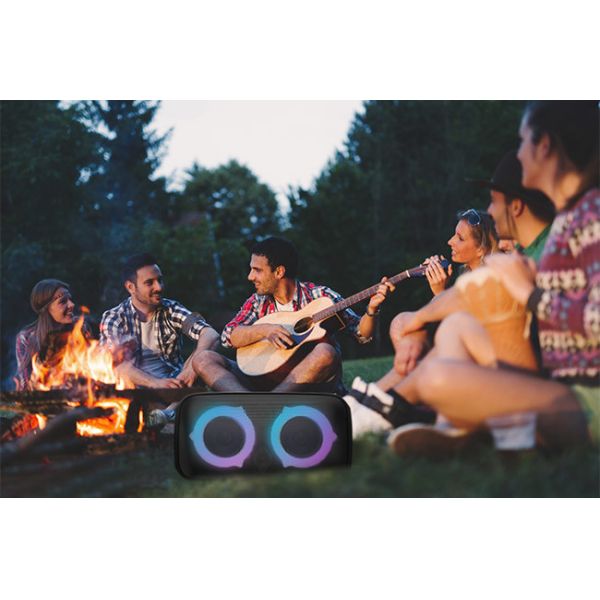 Black 4ω Impedance Bluetooth Speaker For Outdoor Party Entertainment Karaoke Function