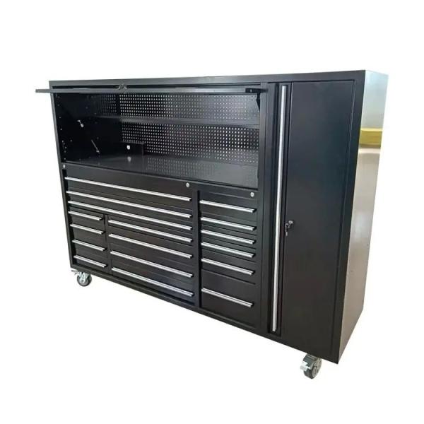 Quality 72 Inch Tool Cabinet with Work Bench and Wheels Functional Tool Storage Solution for sale