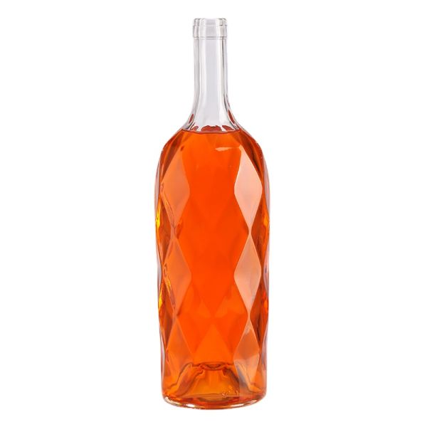 Wine Bottle 1L Clear Glass Bottle With Aluminum Cap Customized Logo