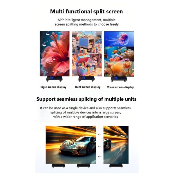 LED vertical advertising screen Mirror LED screen Foldable LED screen