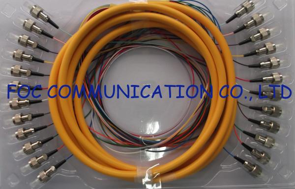 Quality 0.9mm Distribution Fan Out Fiber Optic Patch Cord 12Core for Telecom and Datacom for sale