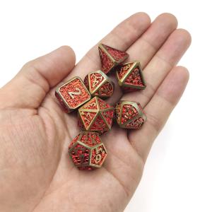 China Dice Set Multipurpose Practical Plating Sharp Trade Card Polyhedral Metal wholesale