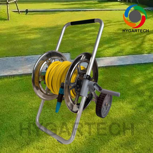 Quality Durable Metal Hose Cart With 1/2''x50M PVC Hose And Spray Nozzle for sale