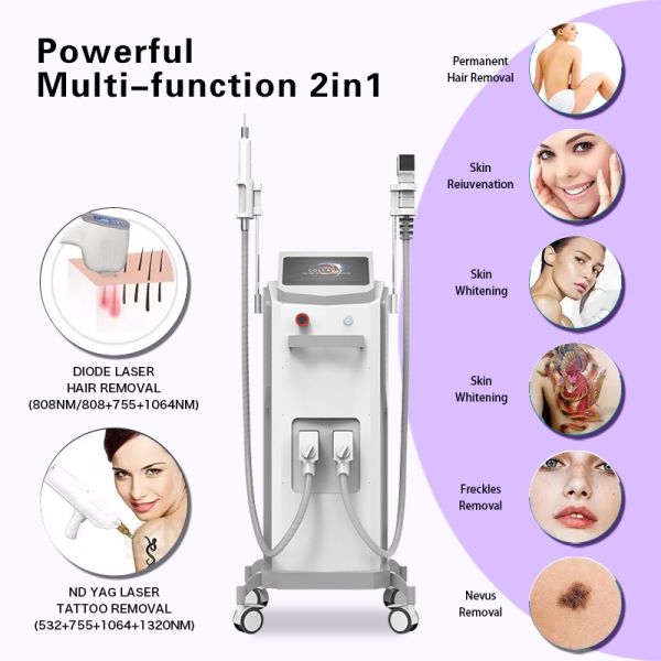 2in1 808nm Diode Laser Hair Removal And Picosecond Pico Second Laser Tattoo Remover Machine
