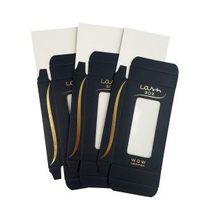 China Pantone Small Flat Gift Eyelash Magnetic Box UVI Hot Stamping wholesale