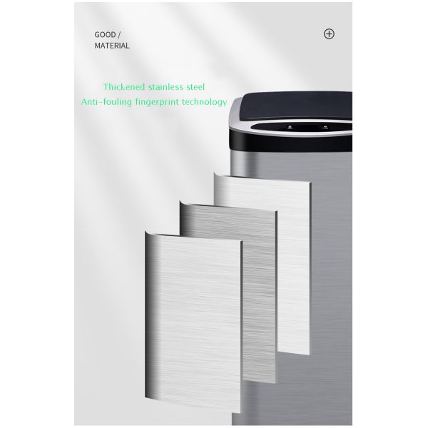 Square Motion Sensor Waste Bin OEM ODM Touchless Stainless Steel Trash Can