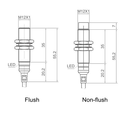 LJ12A3-4-Z/BX DC NPN 3-Wire NO Non-flush Type 4mm Detection Distance M12 Inductive Proximity Sensor Switch