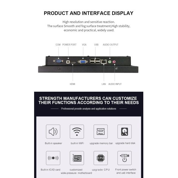 27 Inch Capacitive Lcd Touch Screen Industrial Control Computer Multifunction Self Service Terminal