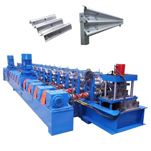 Quality SGS Highway Guard Rail Two Wave Or W Beam Roll Forming Machine 12m/Min for sale