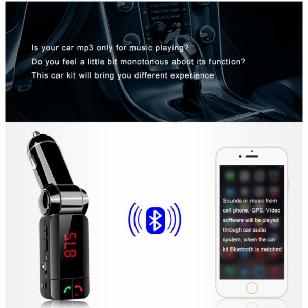 BC06 High Performance Digital Wireless Bluetooth Fm Transmitter in-Car Bluetooth Receiver Fm Radio Stereo Adapter