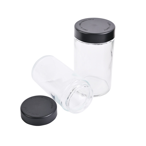 Transparent White Glass Cosmetic Jars Flower 6 Oz Glass Jars With Lids Smooth Round