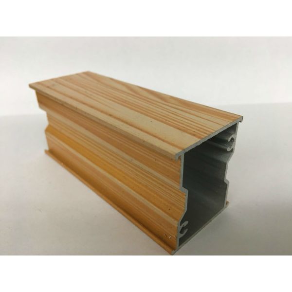 Wood Finish Aluminium Profiles , Hardness And Impact Resistance Of The Film