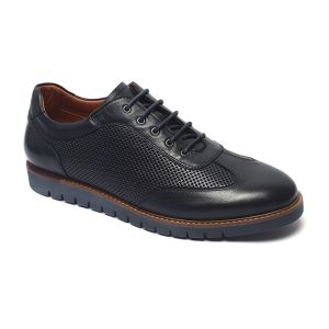 China OEM ODM Black Lace Up Mens Breathable Leather Shoes wholesale