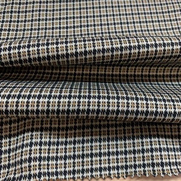 New Design Fancy 70%Poly 25%Rayon 5%Span TR Check Knit Jacquard Fabric for Suits and Apparel and Clothes