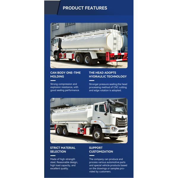 High Capacity 20000 Liters Fuel Oil Tanker Truck For Heavy Duty Diesel Oil Transportation