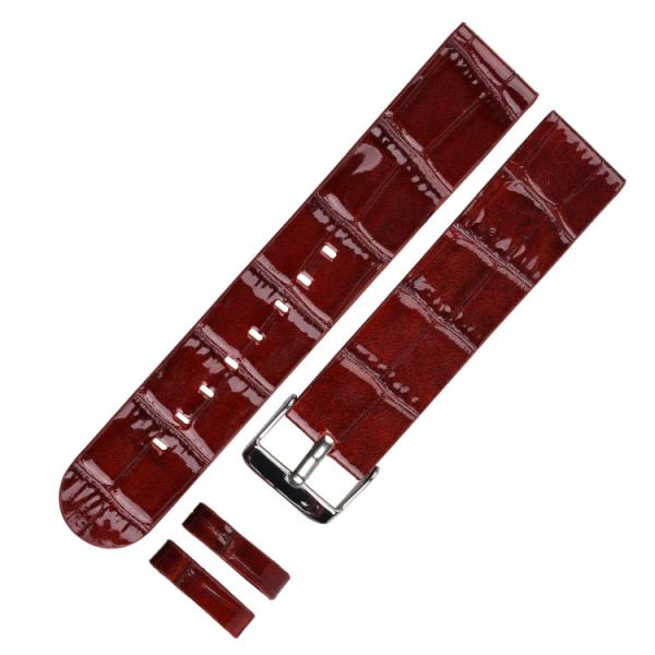 Quality Polished Wide Genuine Leather Watch Bands , 22mm Mens Leather Strap for sale