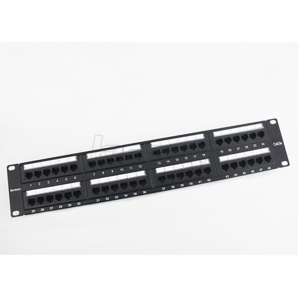 180 Degree 2U Patch Panel , Dual IDC Unsheild UTP 48 Port Cat6 Patch Panel