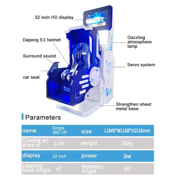 Single 360 Aircraft Single Player 9D Vr Flying Simulator 360 Degree Vr Games