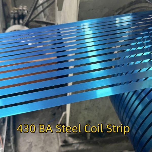 BA Surface SS 430 Cold Rolled Stainless Steel Strip 430 Steel Coil With Bule PE Film 0.5*19mm