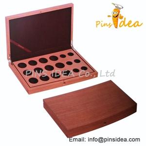 China Wood Coin Display Case, With Velvet Interiro, Stamped Logo, Professional Manufacturer wholesale