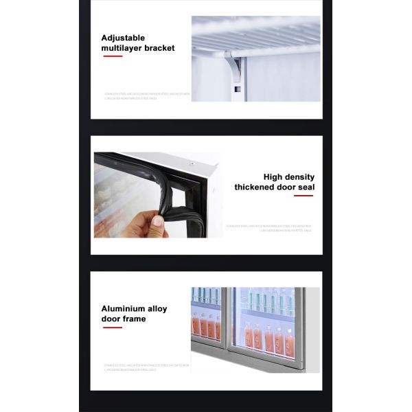 5 Layers Commercial Beverage Refrigerator Glass Door Upright Cooler For Retail Store