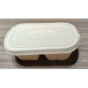 Eco Friendly Biodegradable Sugarcane Fiber Packaging 1100ml Custom Logo