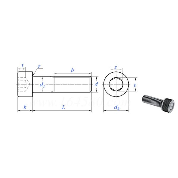 Coarse Thread Allen Head Bolt Black Hex Socket Cap Bolts M10