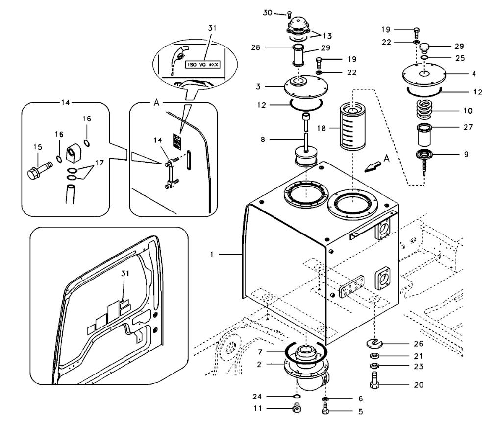 VOE14508017 14508017 Filter Excavator Spare Parts For EC330B EC360B EC460B