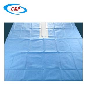 Waterproof SMS Blue Disposable Surgical Drape Split Sheet With Adhesive