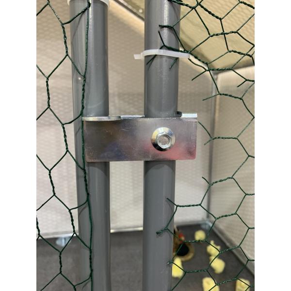 Chicken Coop Galvanized Metal Walk in Chicken Cage Large Rabbit Cage Poultry Cage Fenced Backyard with Cover and Fence