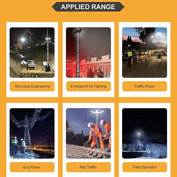 Portable Lighting Towers Rated Speed 1500/1800 rpm Diesel Light Tower Industrial Light Tower