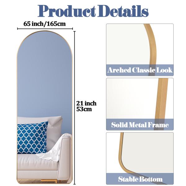 Modern Aluminum Full Length Dressing Mirror For Bedroom Decorations