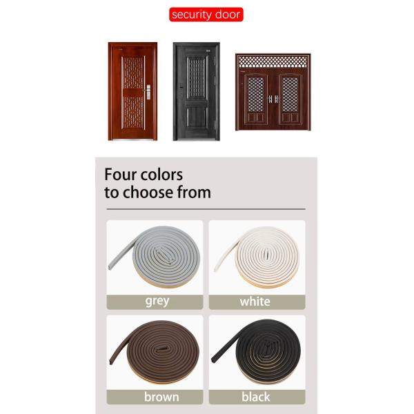 Epdm Rubber Door Gasket D E I P Shape Self-adhesive Backed Tape Foam Seal Strip for Wooden Door Seal Weather Strip