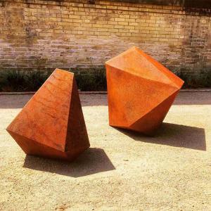China Abstract Irregular Geometric Corten Steel Sculpture Metal Yard Statues wholesale