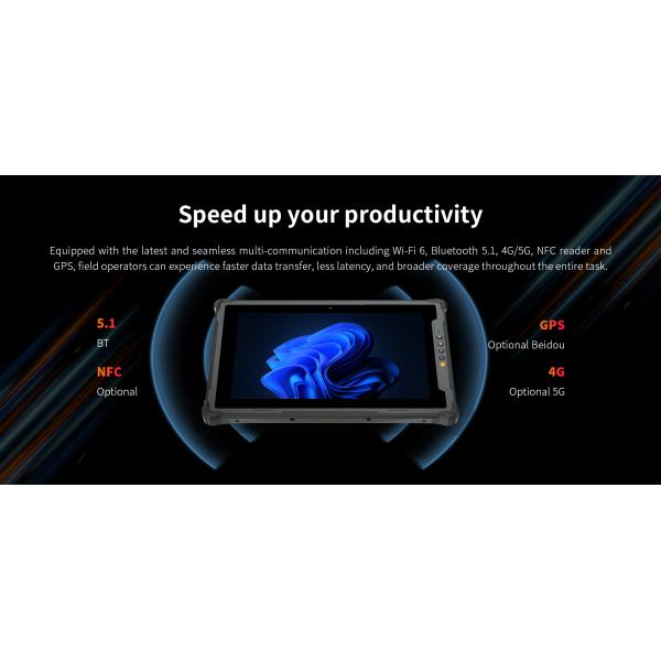 ONERugged M20A Android NFC Fingerprint Tablet with GPS Win 11 Intel I5/I7 16GB Memory GSM 5G USB Type C Charging