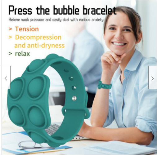 Stress Relief Silicone Pop It Fidget Wristband For Kids