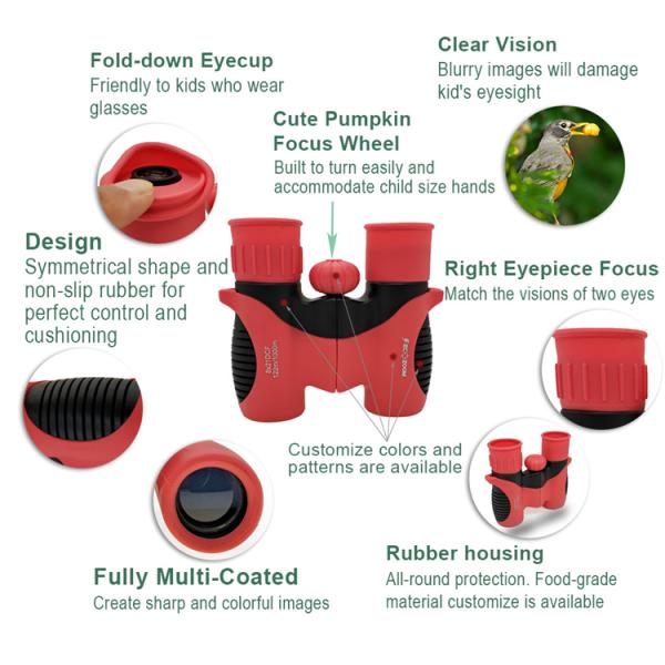 Kids Best Love Binocular 6x21 8x21 10x22 Colorful Kids Telescope