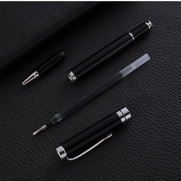 Custom Logo Printing Black White Slim Metal Ball Point Pen for Customized Color Gift