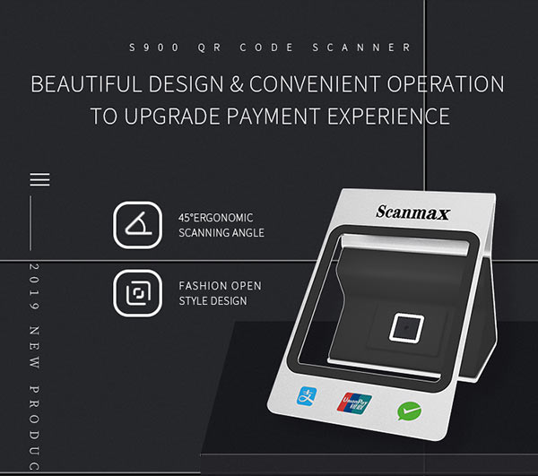 Rakinda Desktop Barcode Scanner QR Code Payment Box S-900 For Mobile Payment