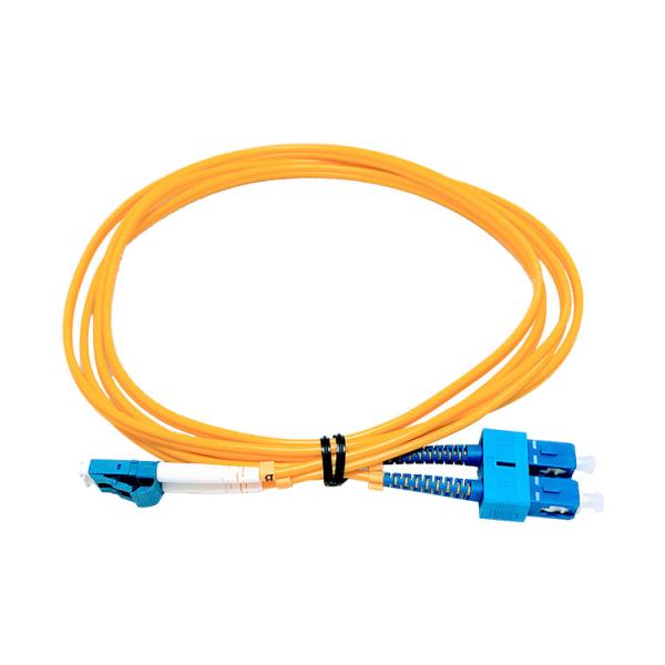 China Lc Upc To Sc Upc Singlemode Duplex LSZH OS1 Fiber Optic Patch Cable wholesale