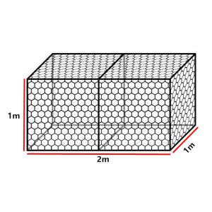 2x1x1m Galvanized Wire 4.0mm Woven Gabion Baskets