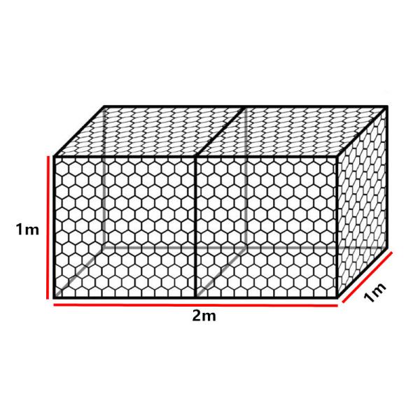 Quality 2x1x1m Galvanized Wire 4.0mm Woven Gabion Baskets for sale