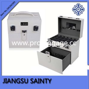 China Pure white croco PU nail polish cases organizer wholesale